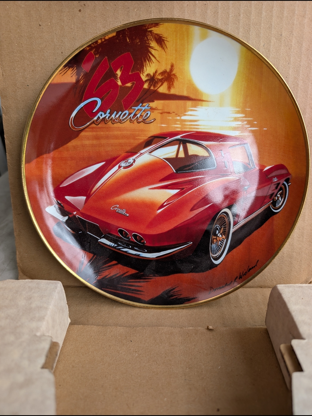 Franklin Mint 1963 Corvette Sting Ray Decorative Plate